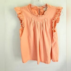 Universal Thread Orange Ruffle Sleeveless Blouse